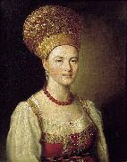 Portrait of an Unknown Woman in Russian Costume